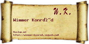 Wimmer Konrád névjegykártya