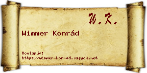 Wimmer Konrád névjegykártya